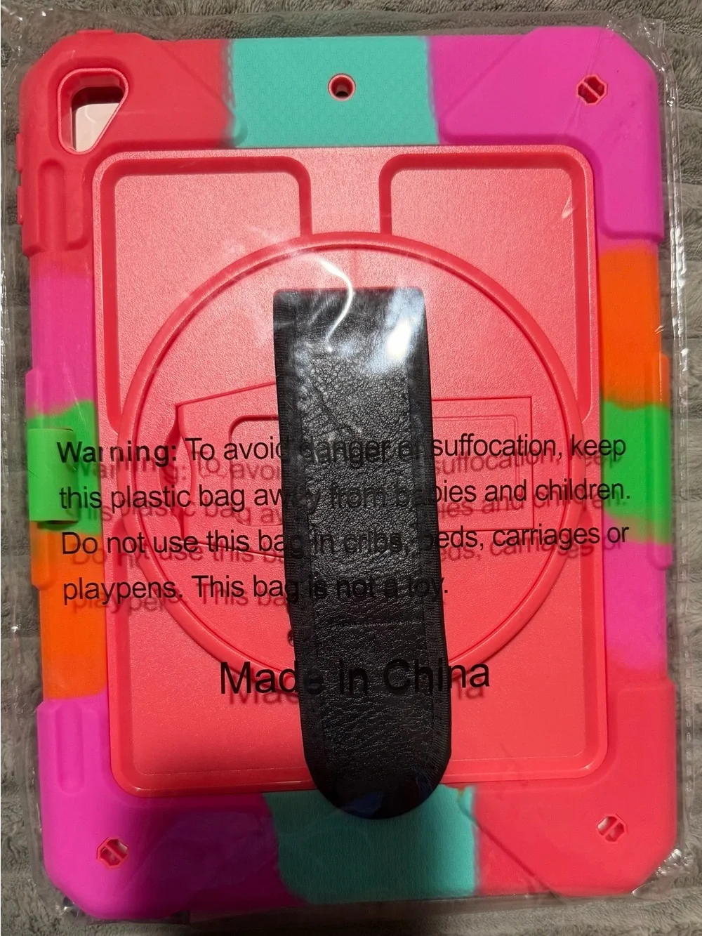 Multicolor Kids Tablet Case with Shoulder Strap - Fits Most Tablets